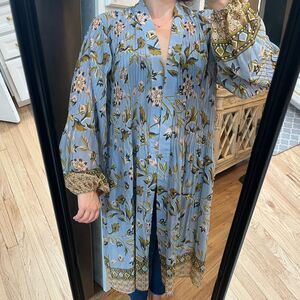 DR2 Daniel  Rainn Open Floral Kimono Long Sleeve Cover Up Dress Size XS/ S